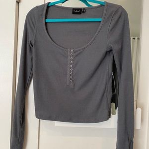 Out from under button up comfy shirt